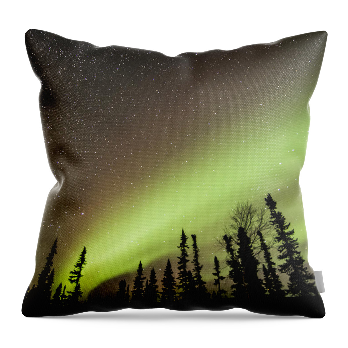 Aurora Borealis Throw Pillow featuring the photograph Celestial Collision by Ian Johnson