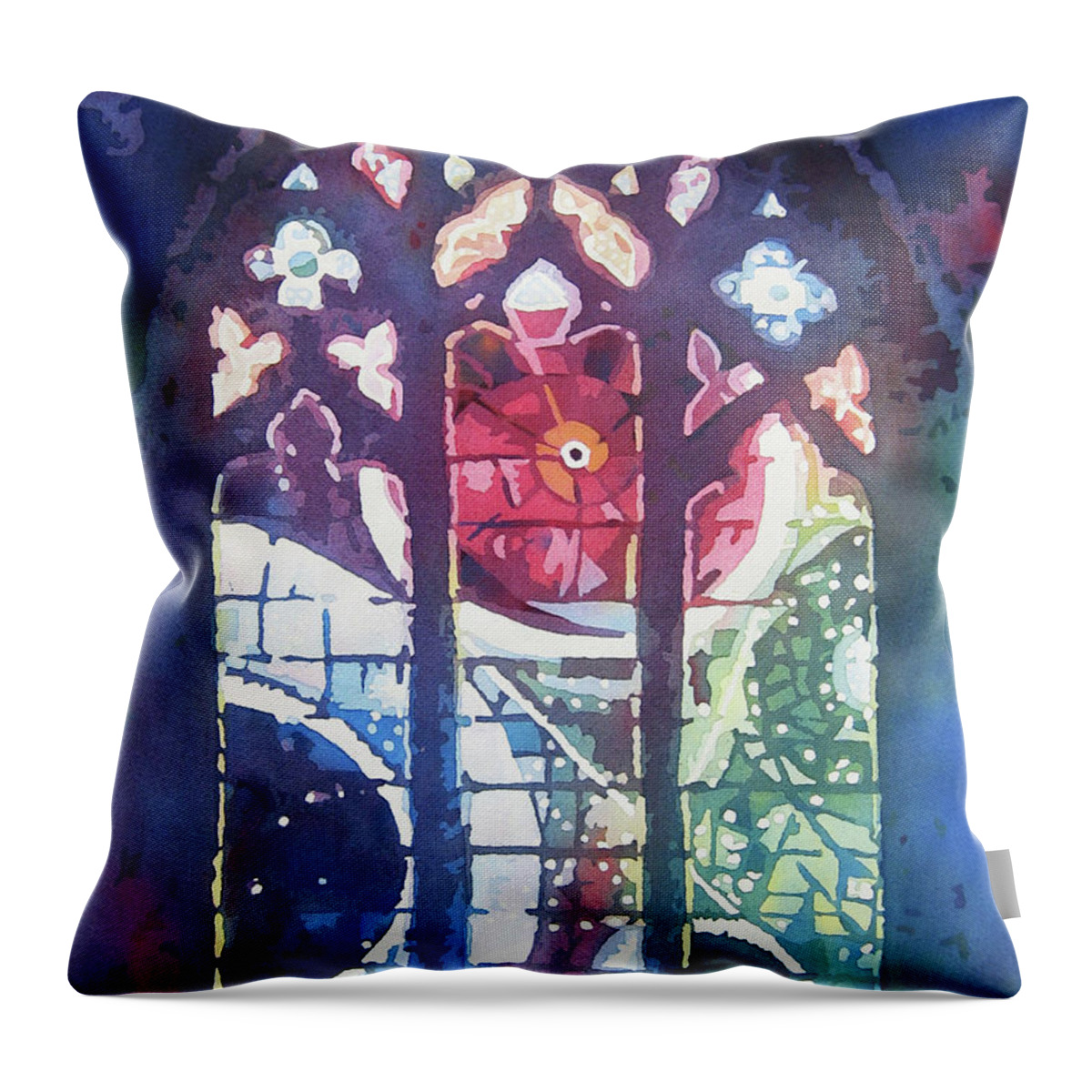  Nancy Charbeneau Throw Pillow featuring the painting Celestial Illuminations by Nancy Charbeneau