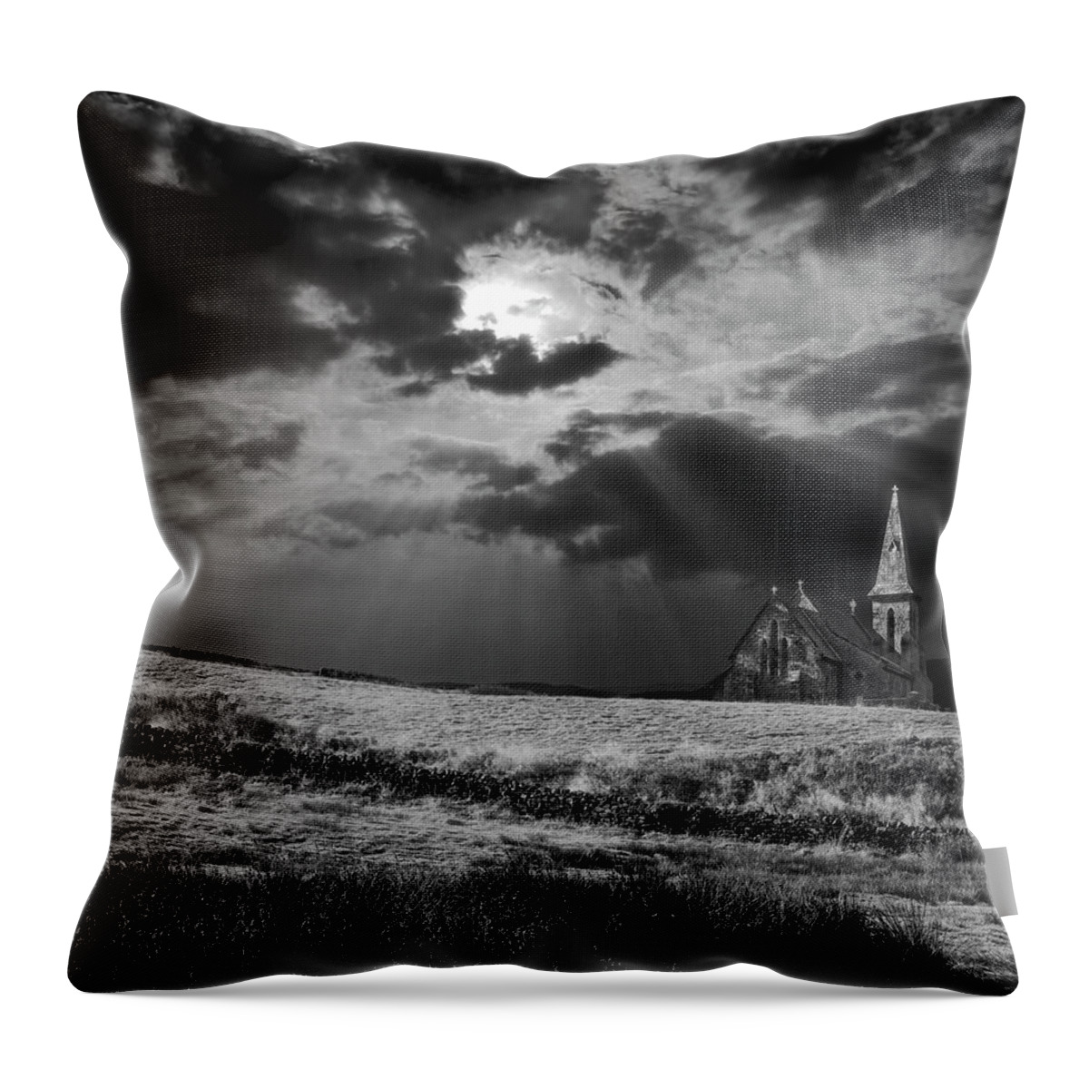 Church Throw Pillow featuring the photograph Celestial Lighting by Meirion Matthias
