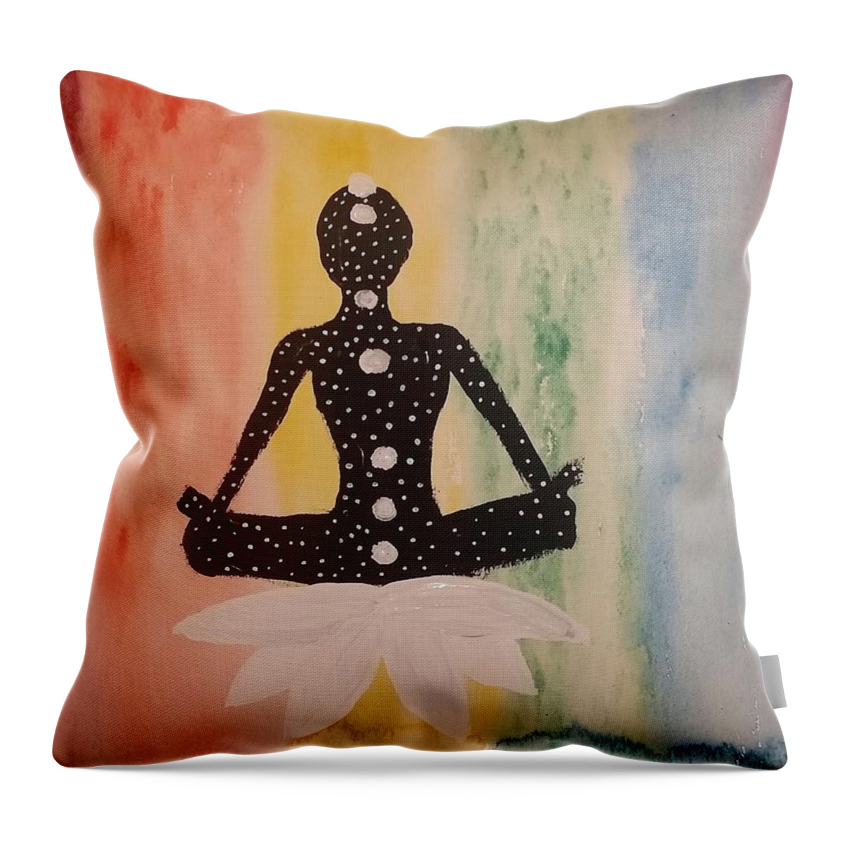 Meditation Throw Pillow featuring the painting Celestial Meditation by Vale Anoa'i
