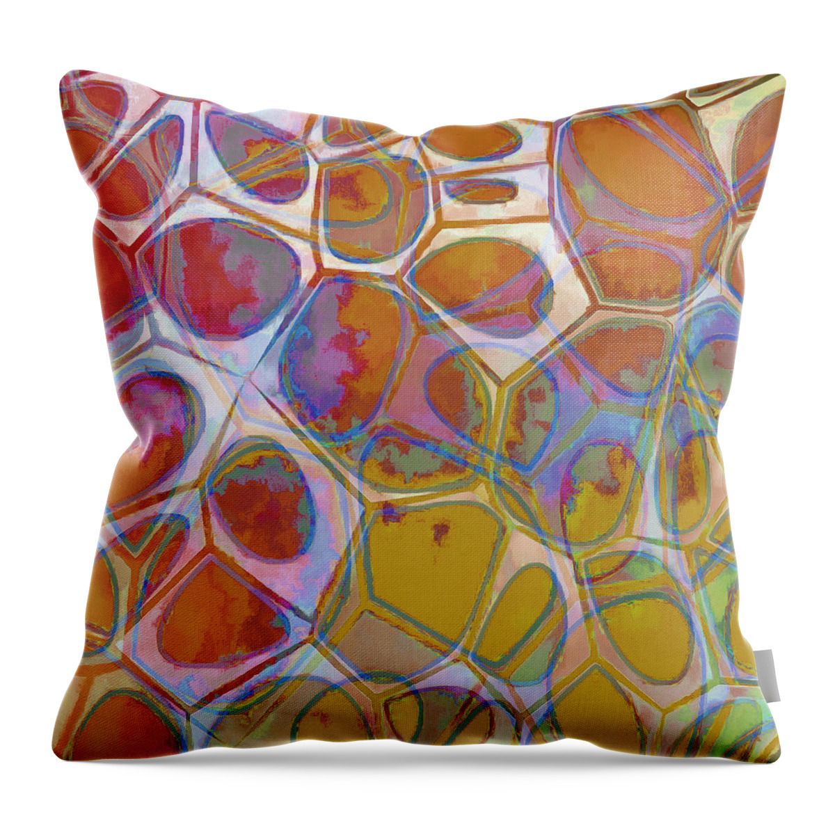 Painting Throw Pillow featuring the painting Cell Abstract 14 by Edward Fielding
