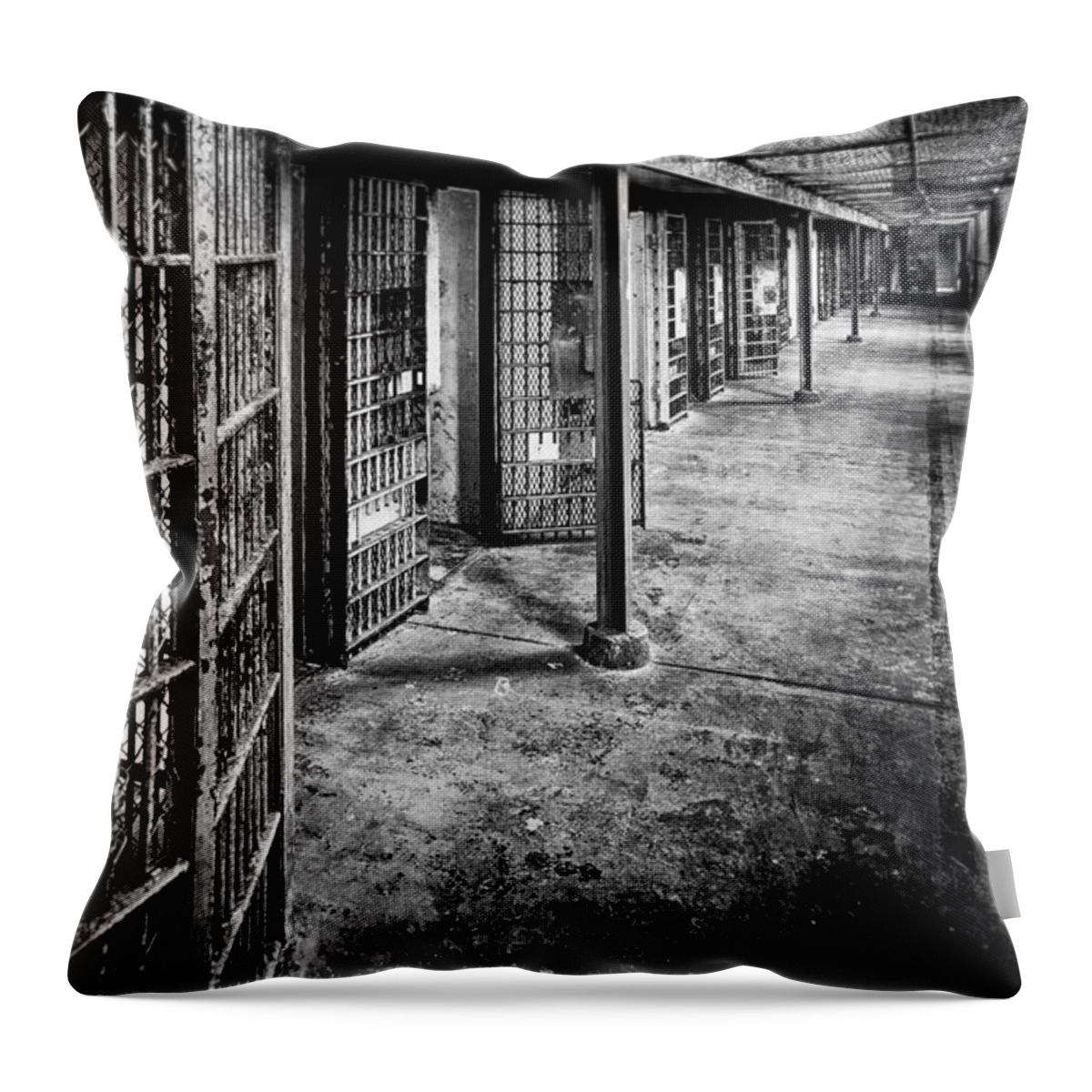 Abandon Throw Pillow featuring the photograph Cellblock No. 9 by Tom Mc Nemar