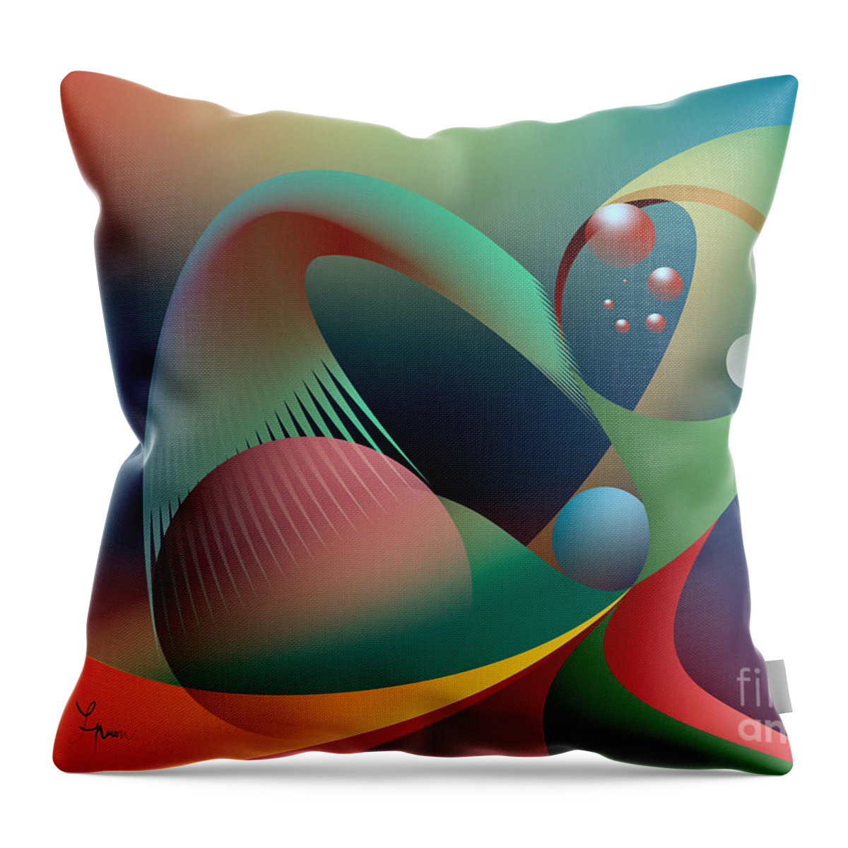 Cells Throw Pillow featuring the digital art Cells Path by Leo Symon