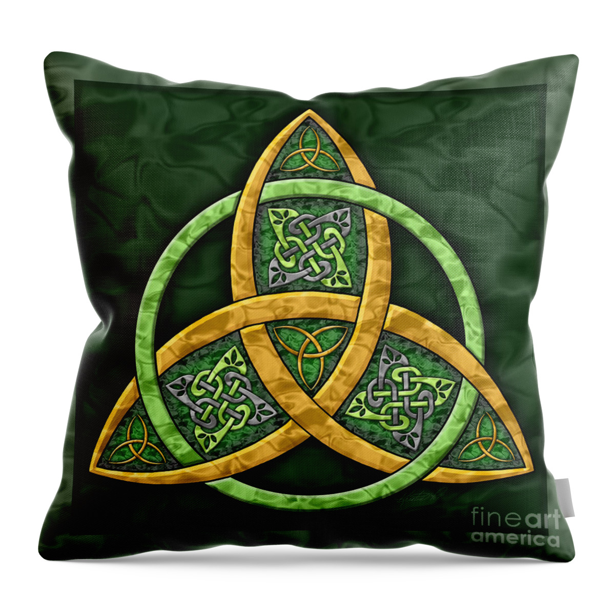 Artoffoxvox Throw Pillow featuring the painting Celtic Trinity Knot by Kristen Fox