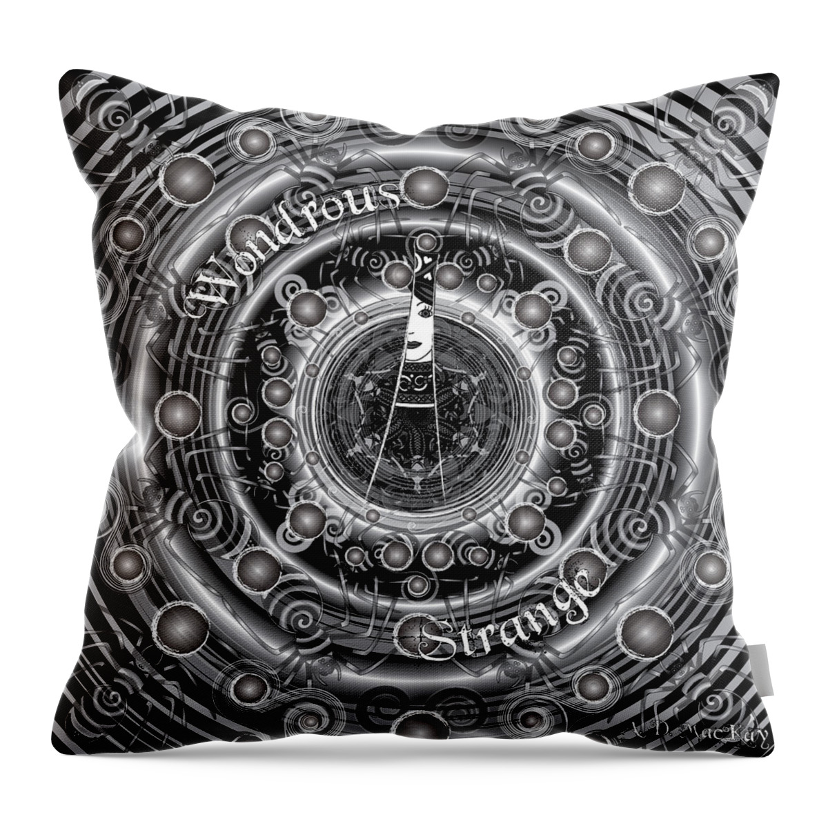 Celtic Art Throw Pillow featuring the digital art Celtic Wondrous Strange by Celtic Artist Angela Dawn MacKay