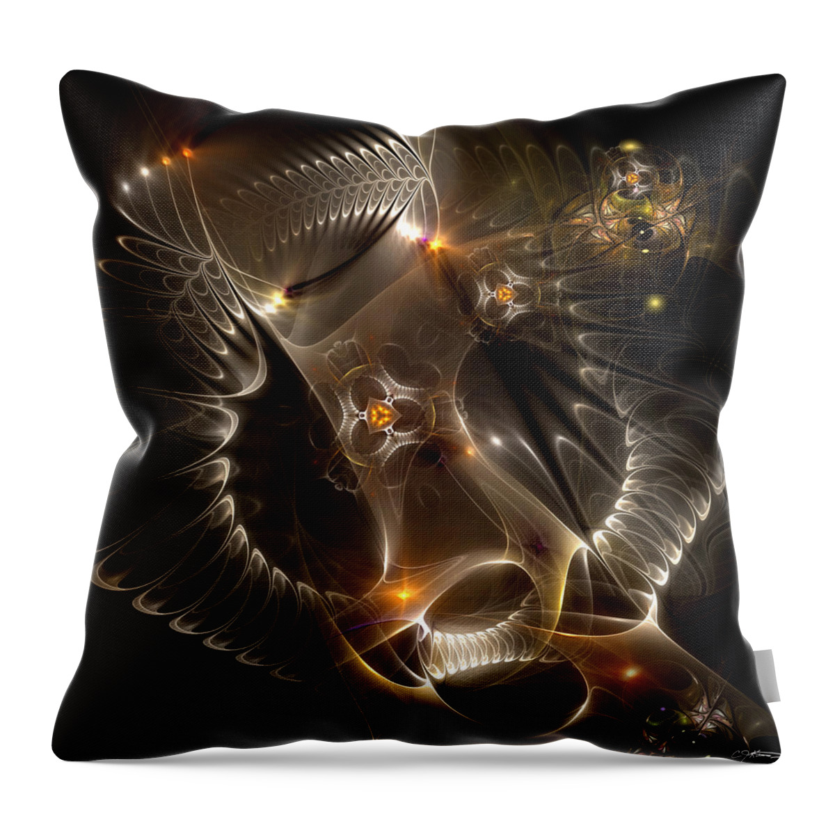 Abstract Throw Pillow featuring the digital art Cenogenesis by Casey Kotas