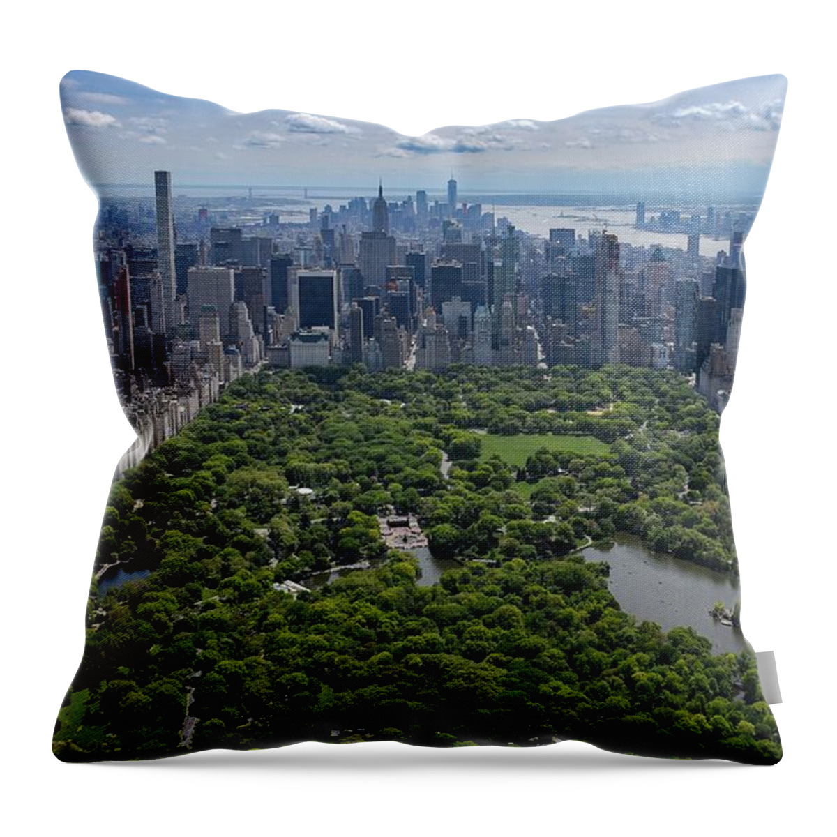 Central Park Throw Pillow featuring the photograph Central Park Aerial by Rand Ningali