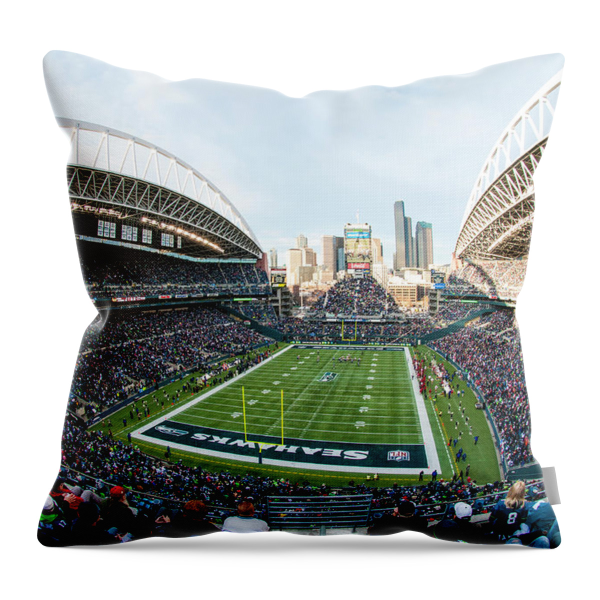 Seattle Throw Pillow featuring the photograph CenturyLink Field Shadow by Matt McDonald