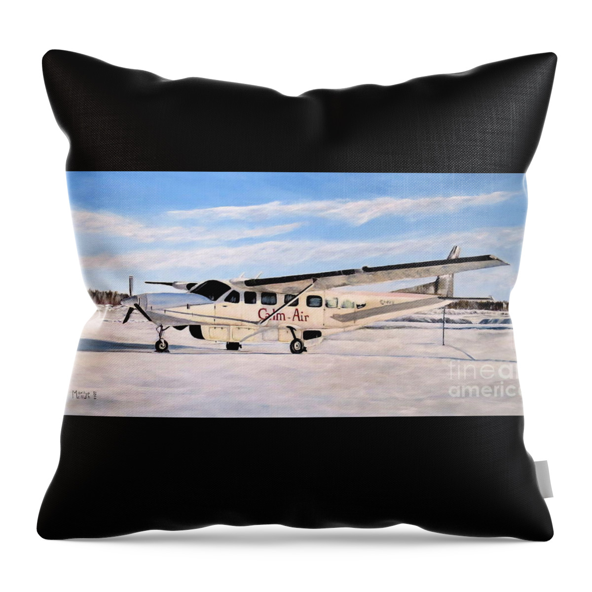 Cessna 208 Caravan Throw Pillow featuring the painting Cessna 208 Caravan by Marilyn McNish