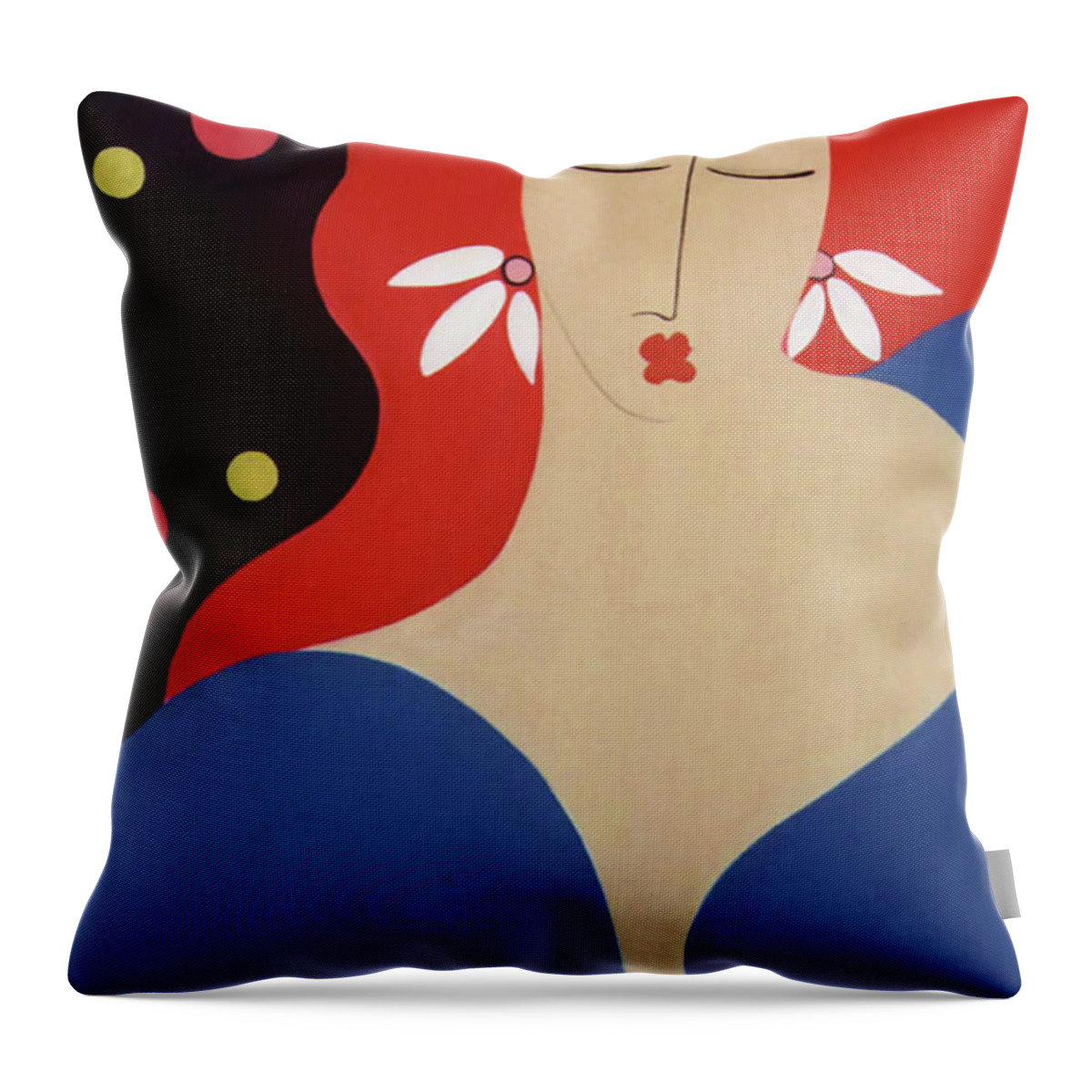 #female Throw Pillow featuring the painting Cha Cha by Jacquelinemari