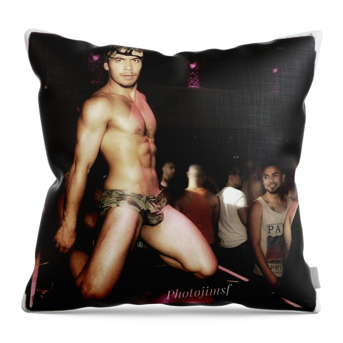 Throwbackthursday Throw Pillow featuring the photograph Chad Stewart. At A Gogo Boy Appearance by Mr Photojimsf