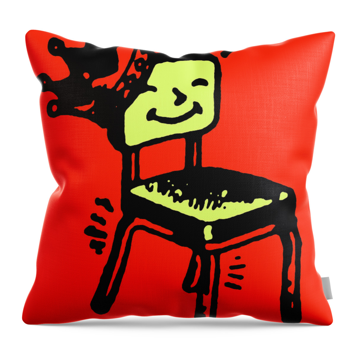  Throw Pillow featuring the painting Chair King by Steve Fields