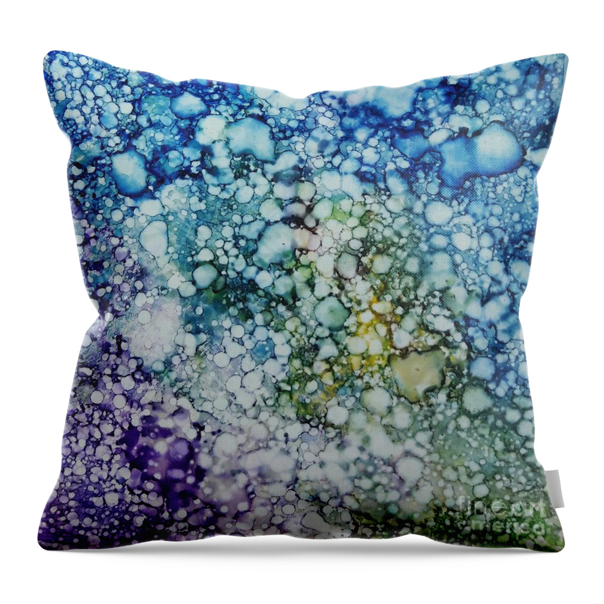Alcohol Throw Pillow featuring the painting Champagne Bubbles by Terri Mills
