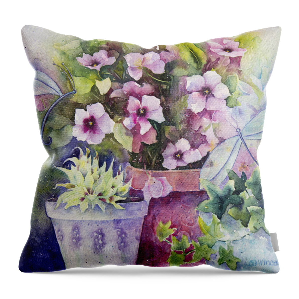 Giclee Throw Pillow featuring the painting Chance Meeting by Lisa Vincent