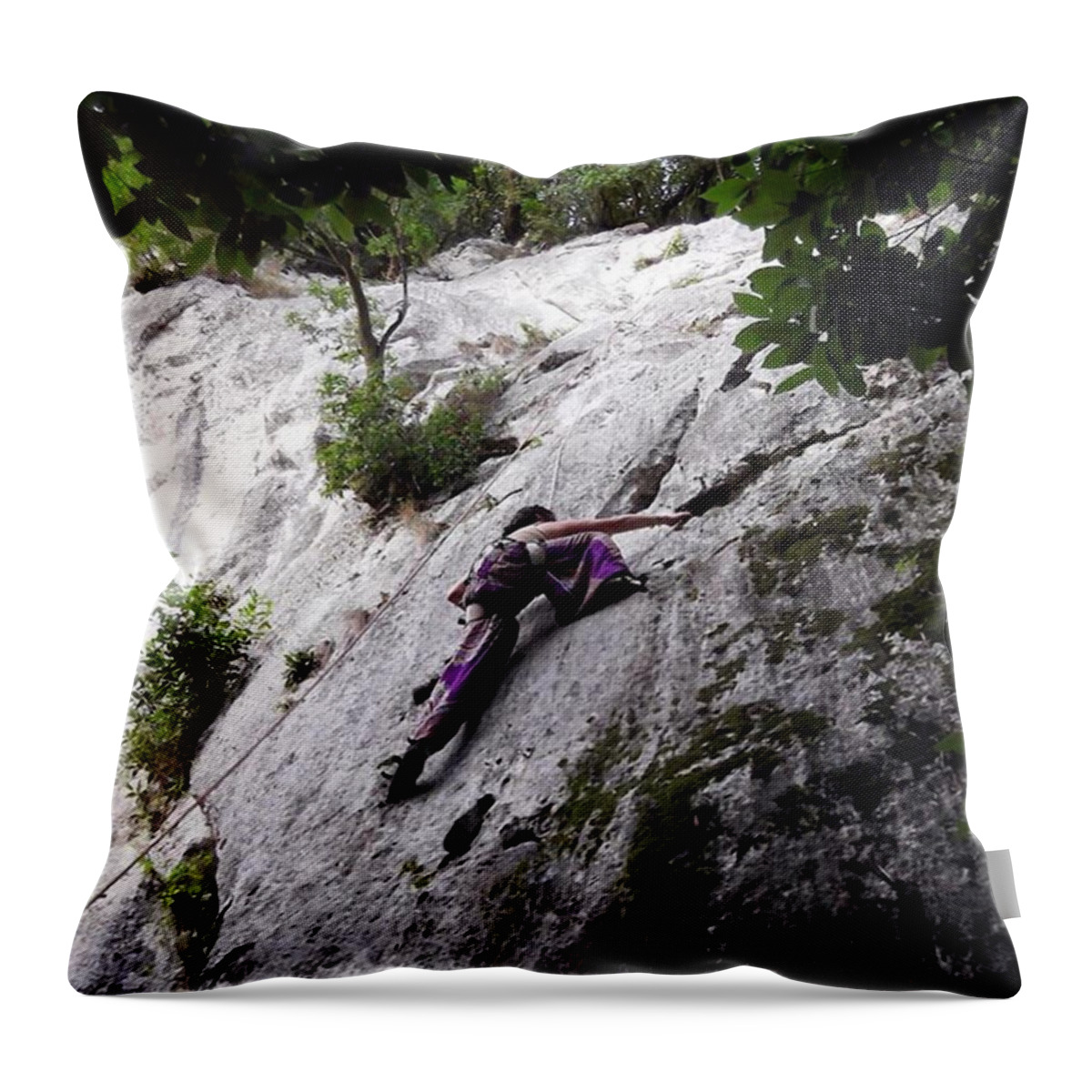 Summer Throw Pillow featuring the photograph Chanced Upon Some Climbers While by Charlotte Cooper