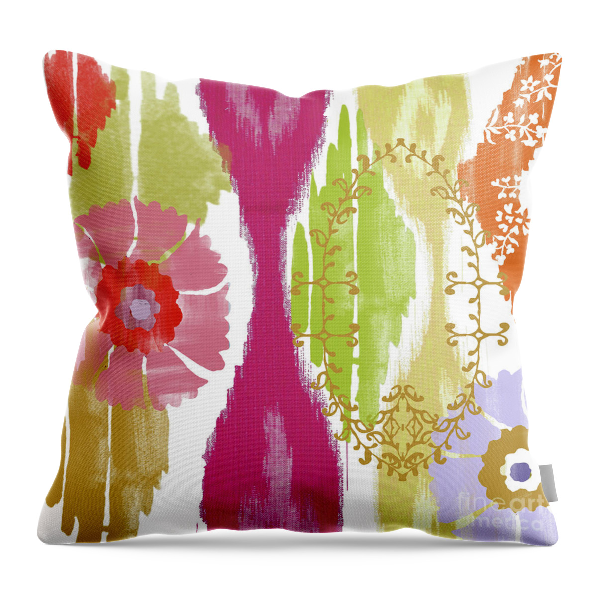Ikat Throw Pillow featuring the painting Chanda II by Mindy Sommers