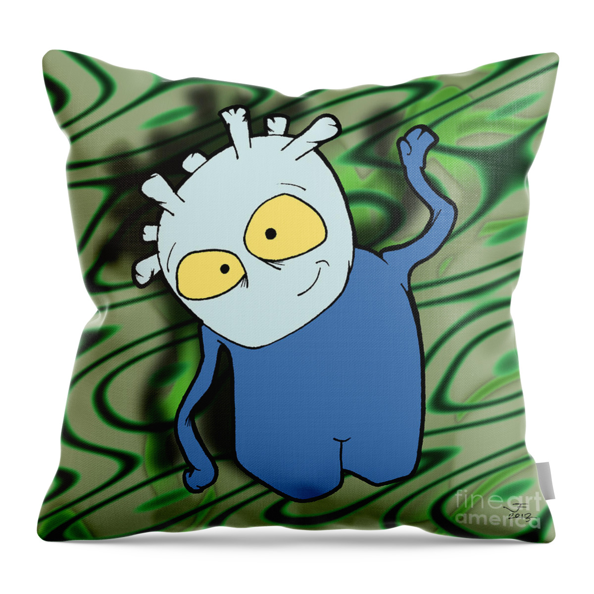 Art Throw Pillow featuring the digital art Chane by Uncle J's Monsters