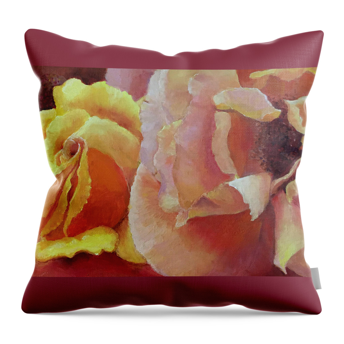 Oil Painting Throw Pillow featuring the painting Changing Colors by Harriett Masterson