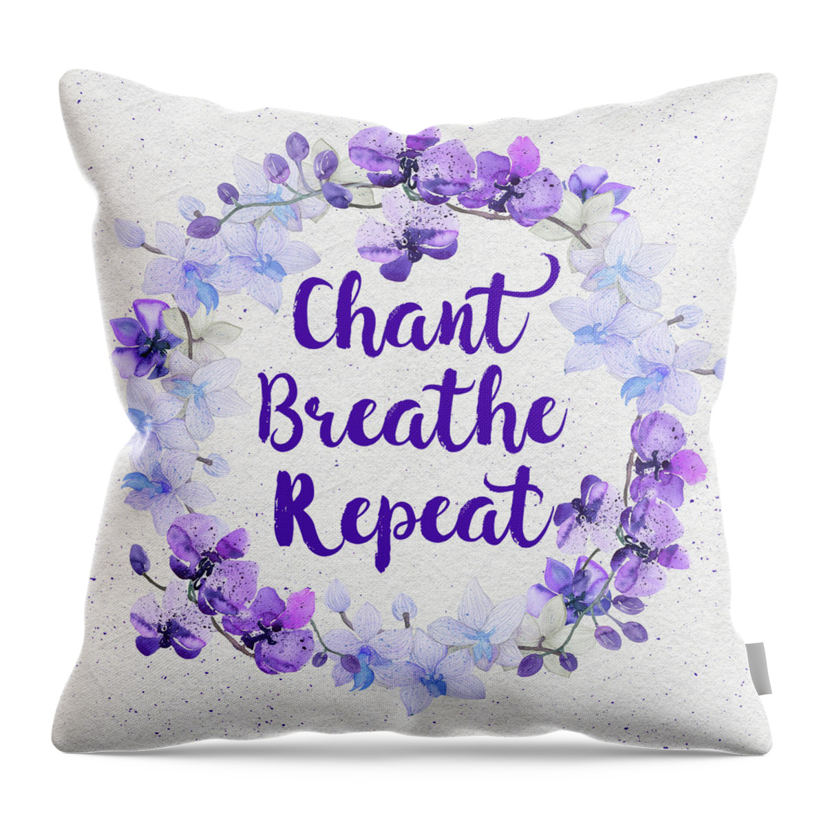 Bhakti Throw Pillow featuring the painting Chant, Breathe, Repeat by Tammy Wetzel