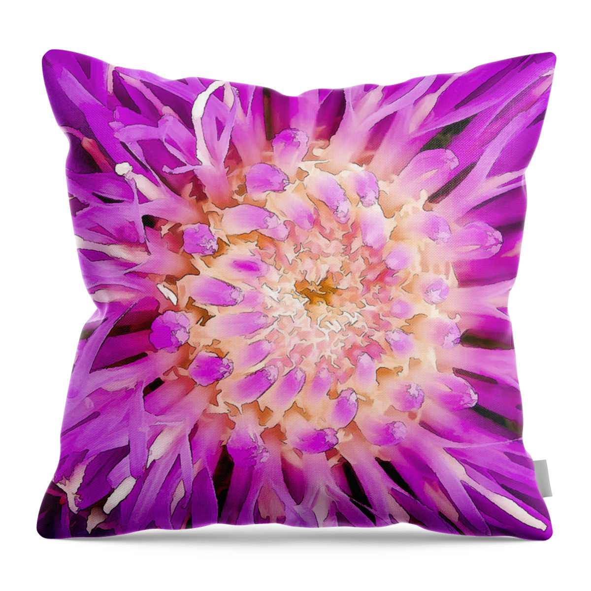 Flower Throw Pillow featuring the digital art Chantilly Lace by Janet Fikar