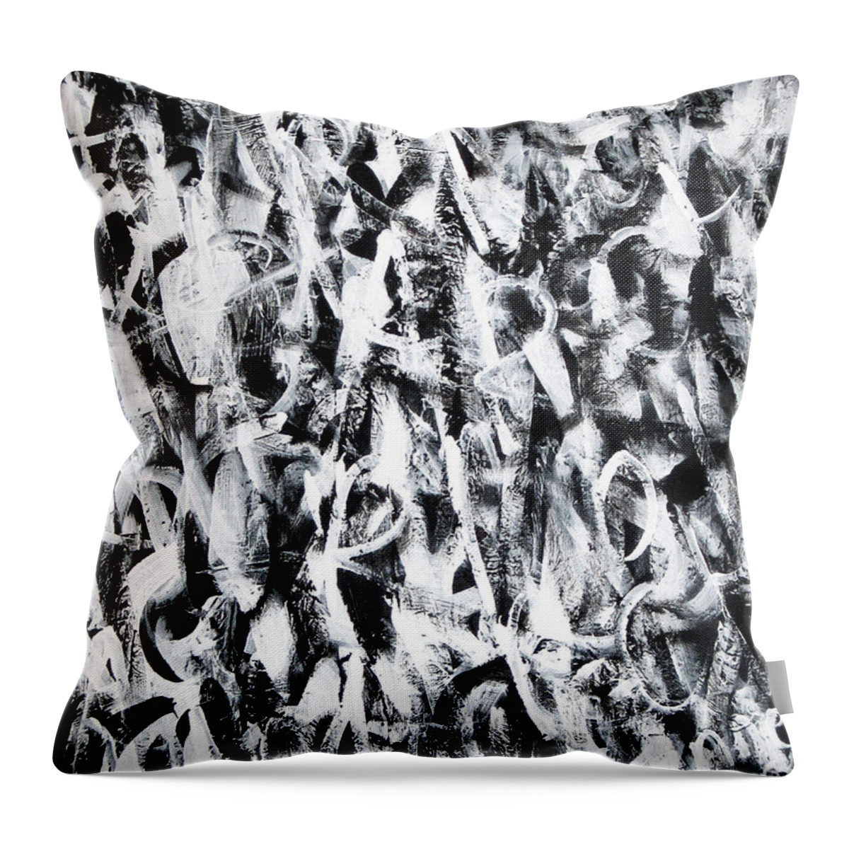 Abstract Throw Pillow featuring the painting Chaos by Roseanne Jones
