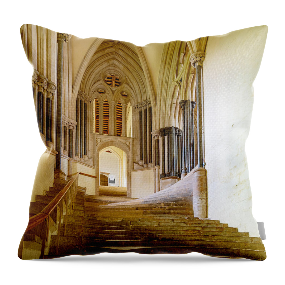 Wells Throw Pillow featuring the photograph Chapter House, Wells Cathedral by Colin Rayner