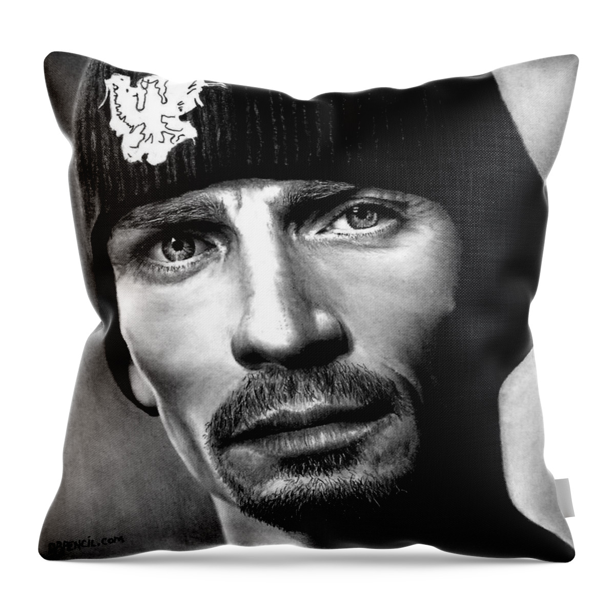 Charles Baker Throw Pillow featuring the drawing Charles Baker as Skinny Pete by Rick Fortson