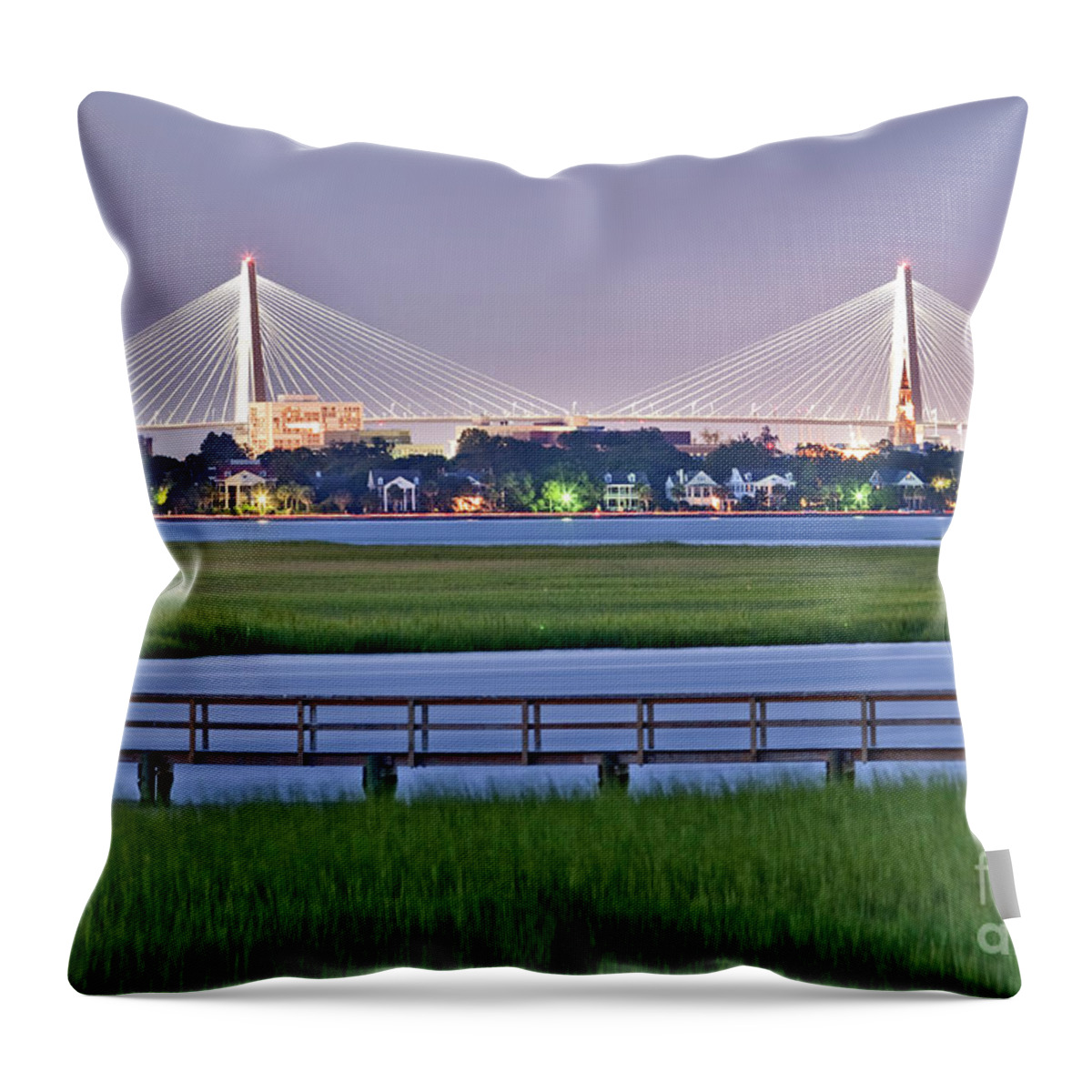 Charleston Throw Pillow featuring the photograph Charleston South Carolina Skyline by Dustin K Ryan