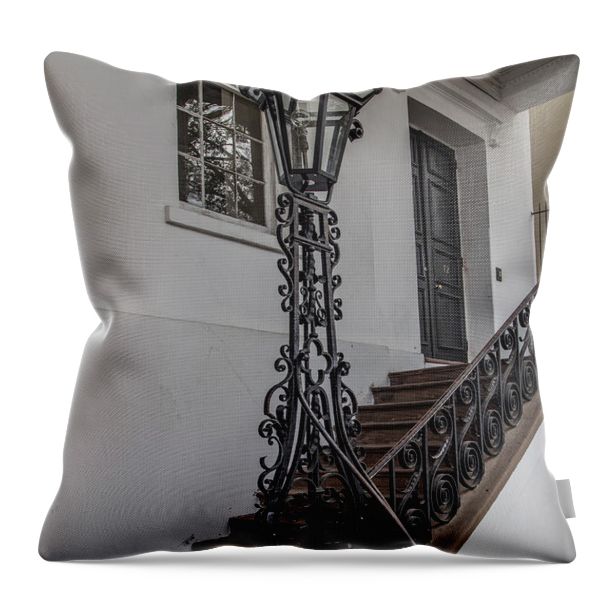 Charleston Throw Pillow featuring the photograph Charleston Stairwell by John McGraw