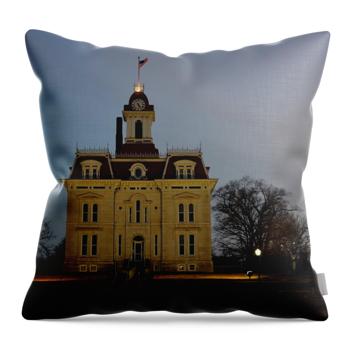 Courthouse Throw Pillow featuring the photograph Chase County Courthouse by Keith Stokes
