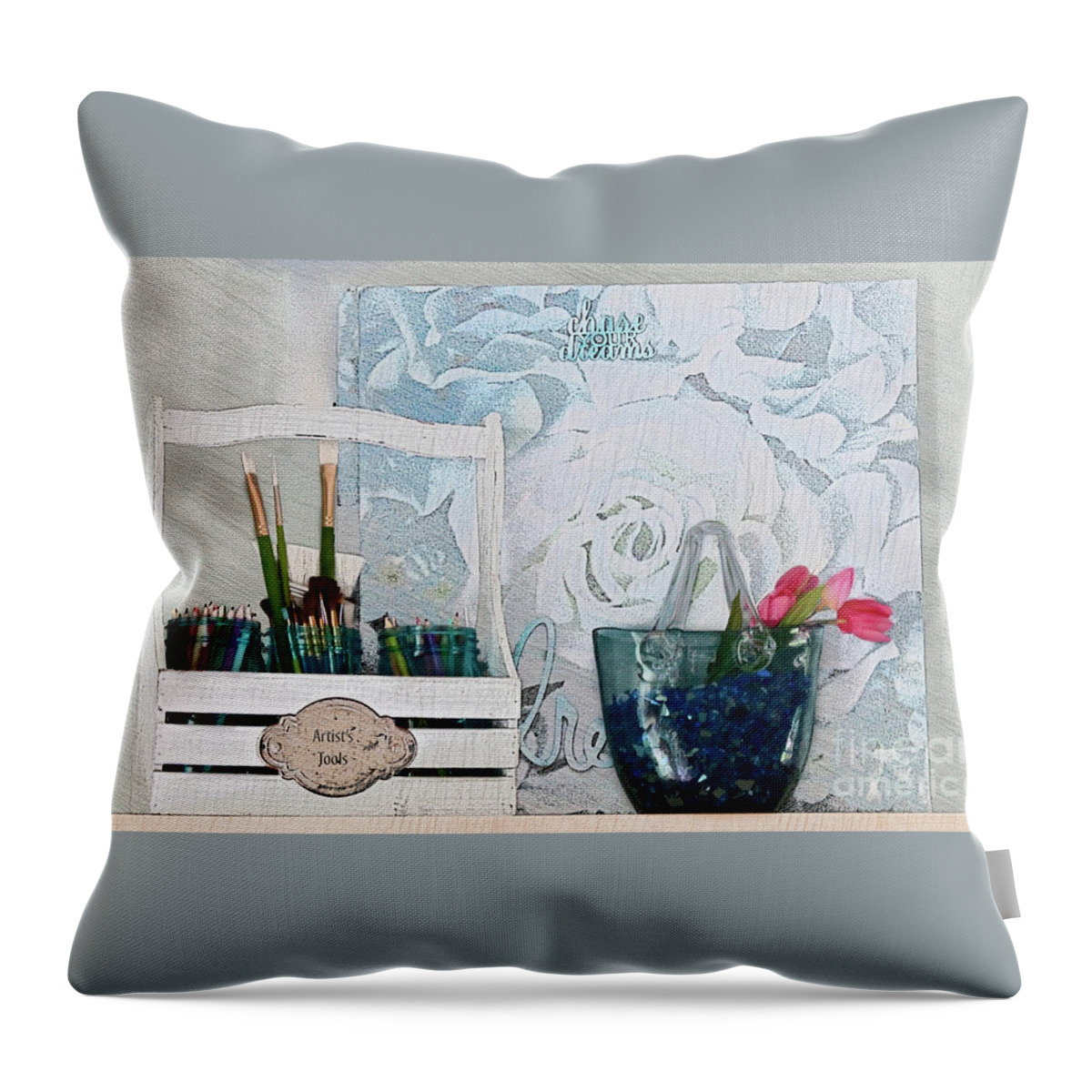 Dreams Throw Pillow featuring the photograph Chase Your Dreams and Create by Sherry Hallemeier