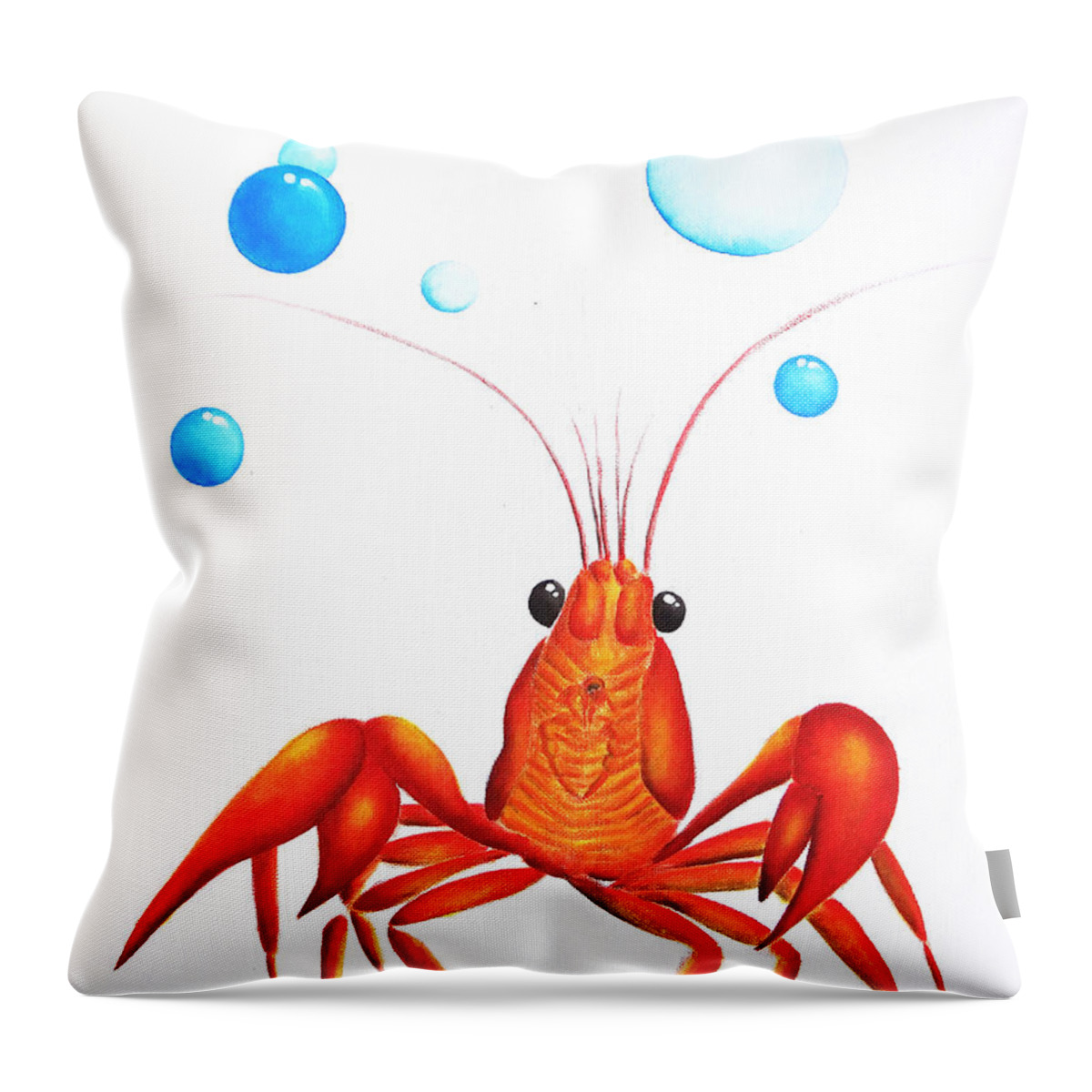 Lobster Throw Pillow featuring the painting Chasing Dreams by Oiyee At Oystudio