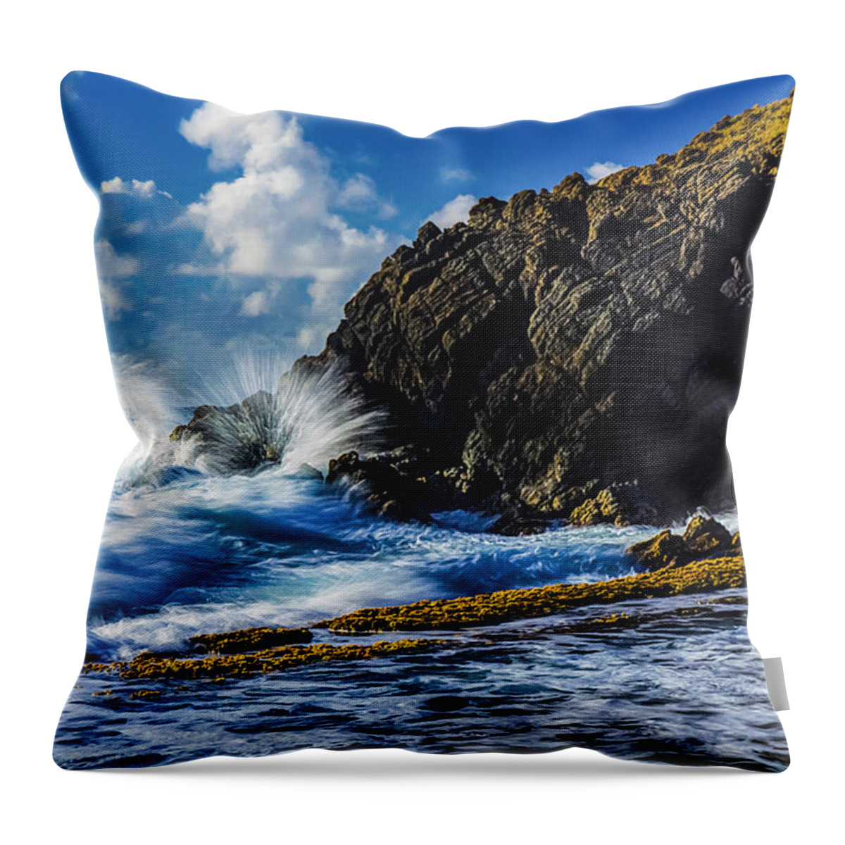 Water Throw Pillow featuring the photograph Chasing the Surf by Amanda Jones