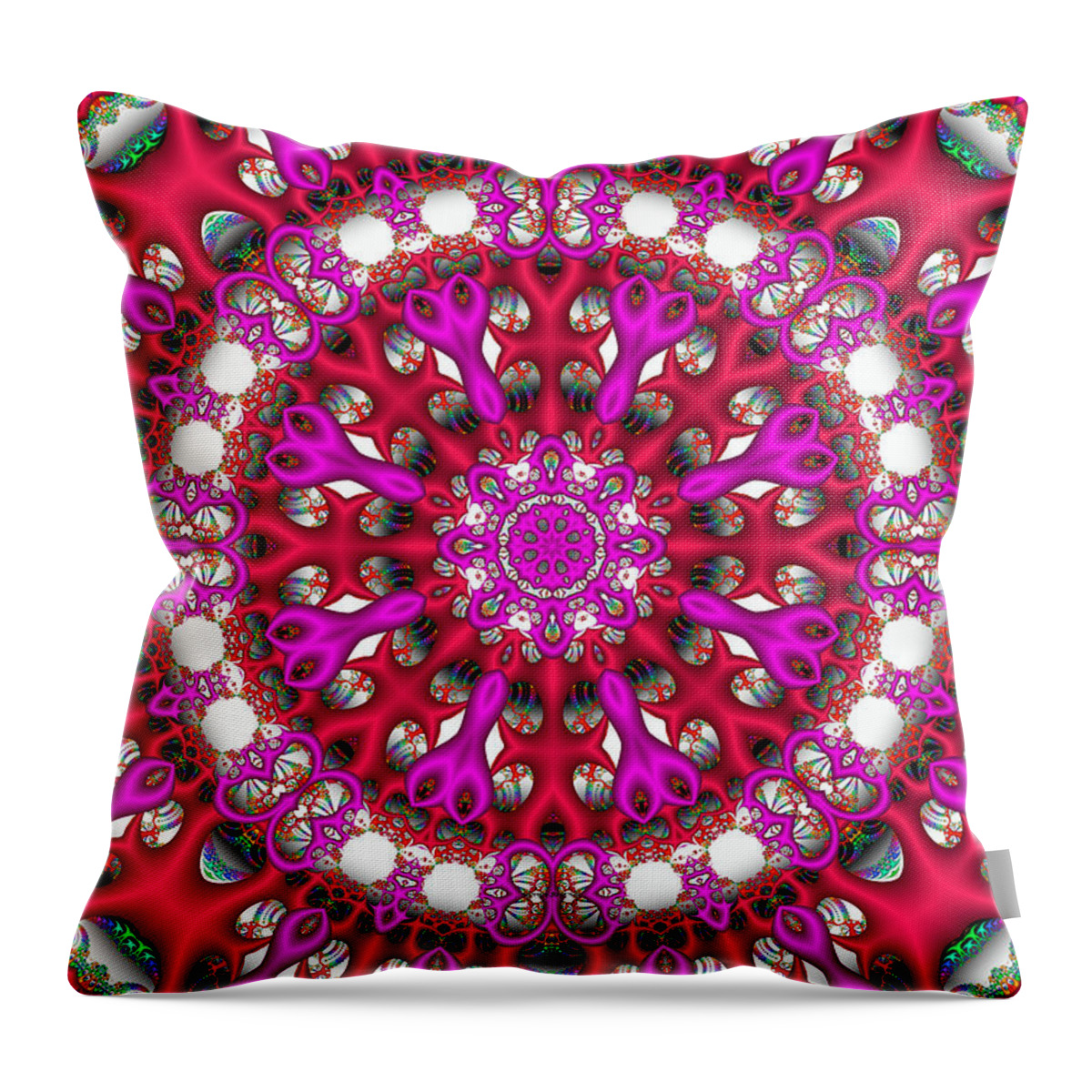 Red Throw Pillow featuring the digital art Chemistry- by Robert Orinski