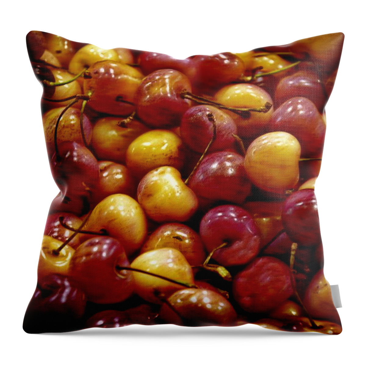 Red Throw Pillow featuring the photograph Cherries by Bill Howard