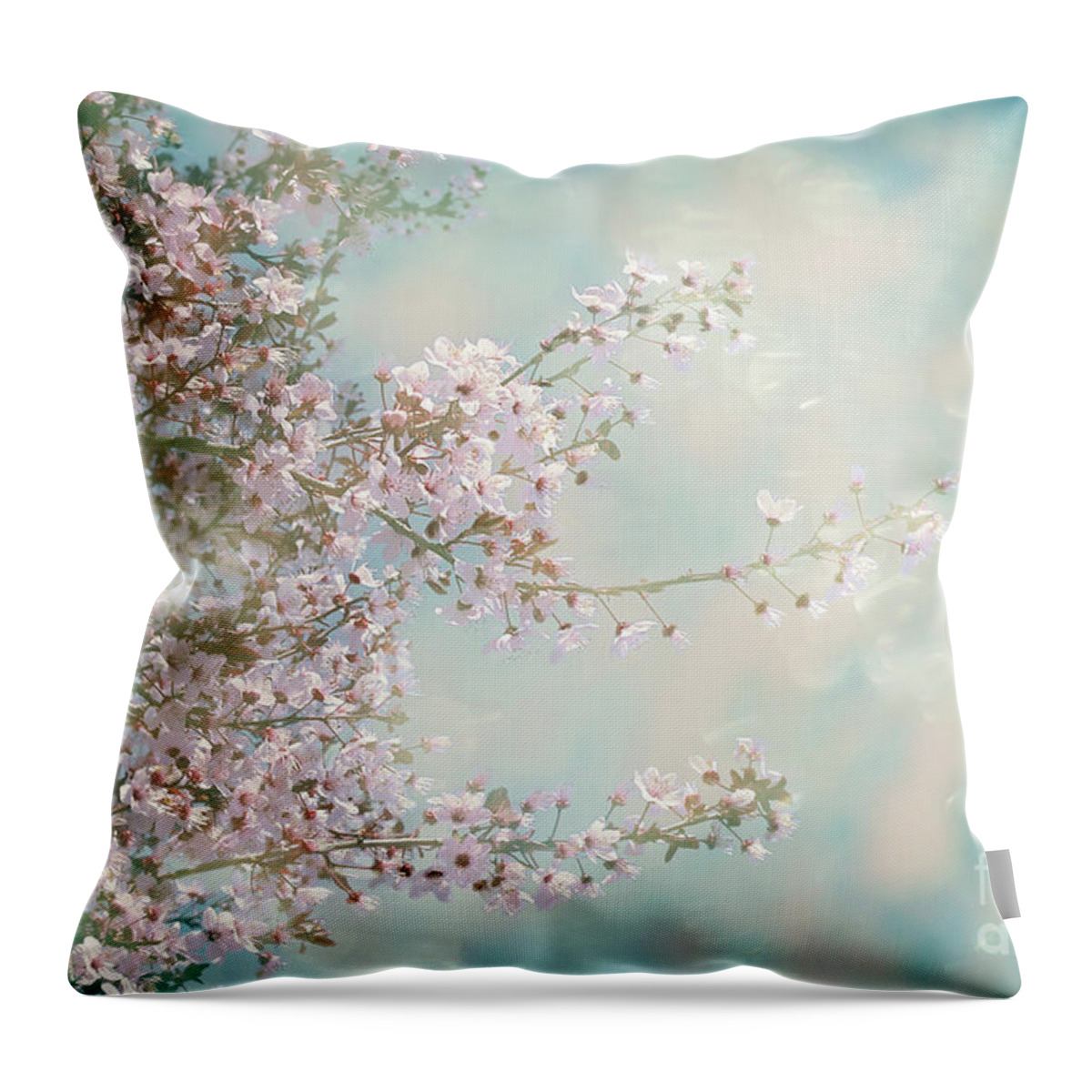 Blossom Throw Pillow featuring the photograph Cherry Blossom Dreams by Linda Lees