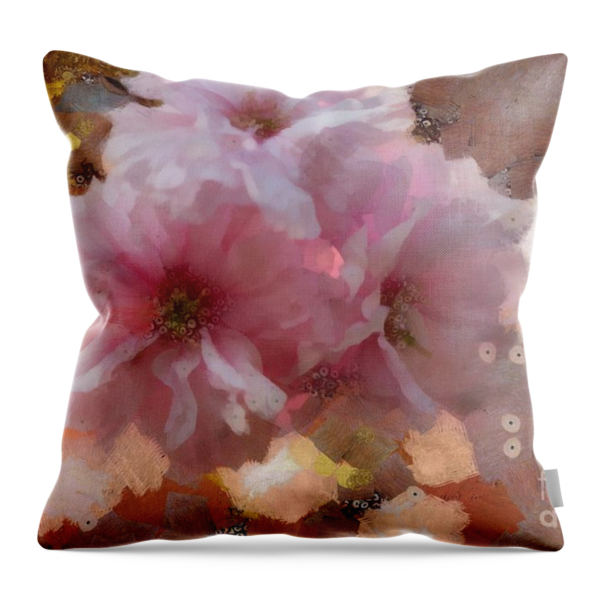 Cherry Blossom Throw Pillow featuring the digital art Cherry Blossom by Eva Lechner