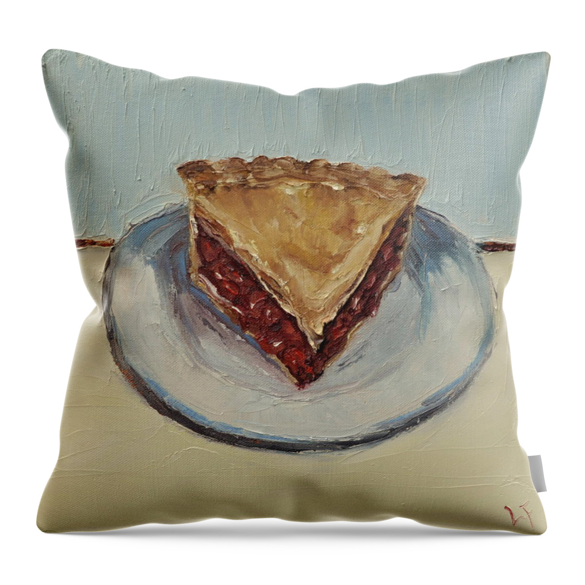 Cherry Pie Throw Pillow featuring the painting Cherry Pie by Lindsay Frost