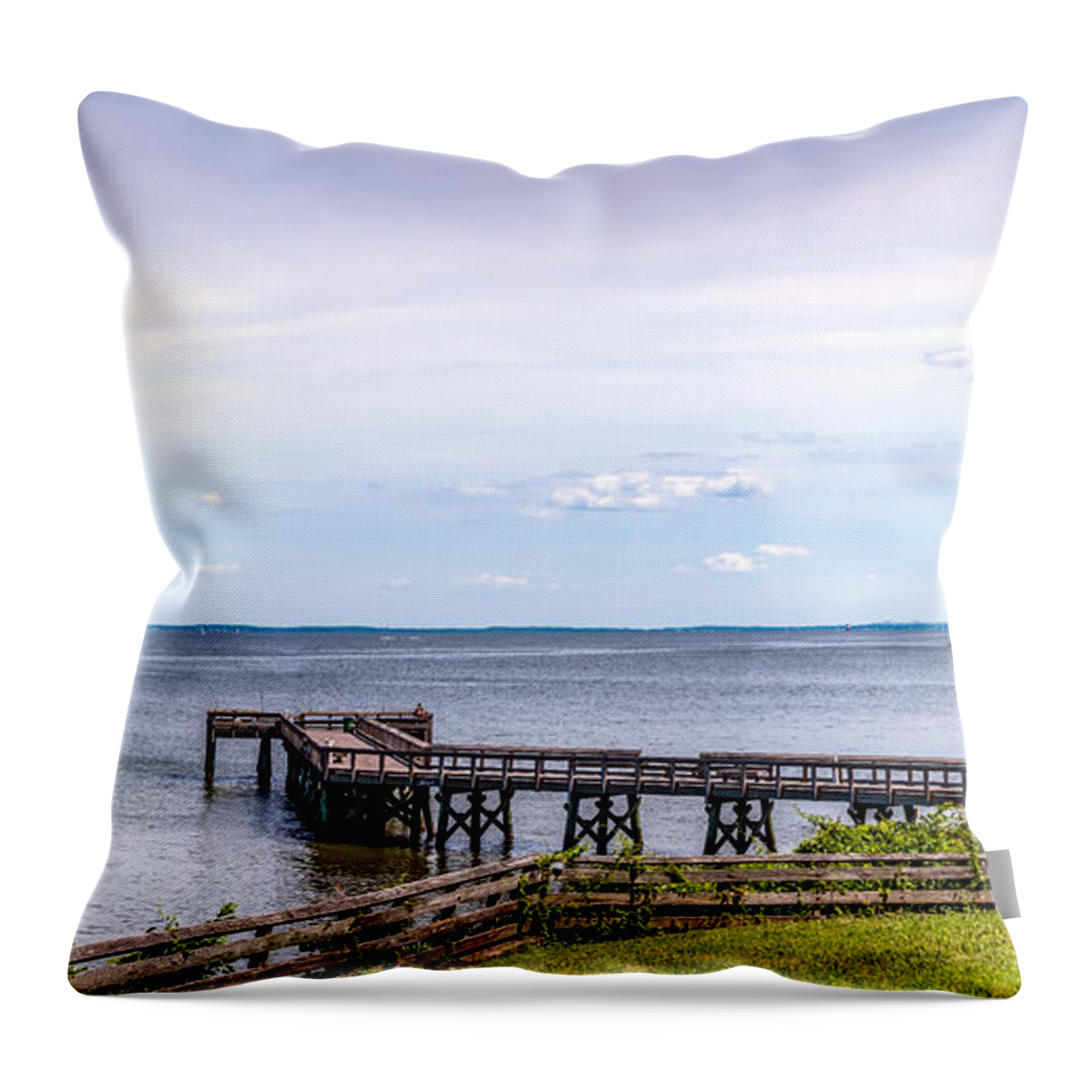 Maryland Throw Pillow featuring the photograph Chesapeake Bay Maryland Panorama by Patrick Wolf
