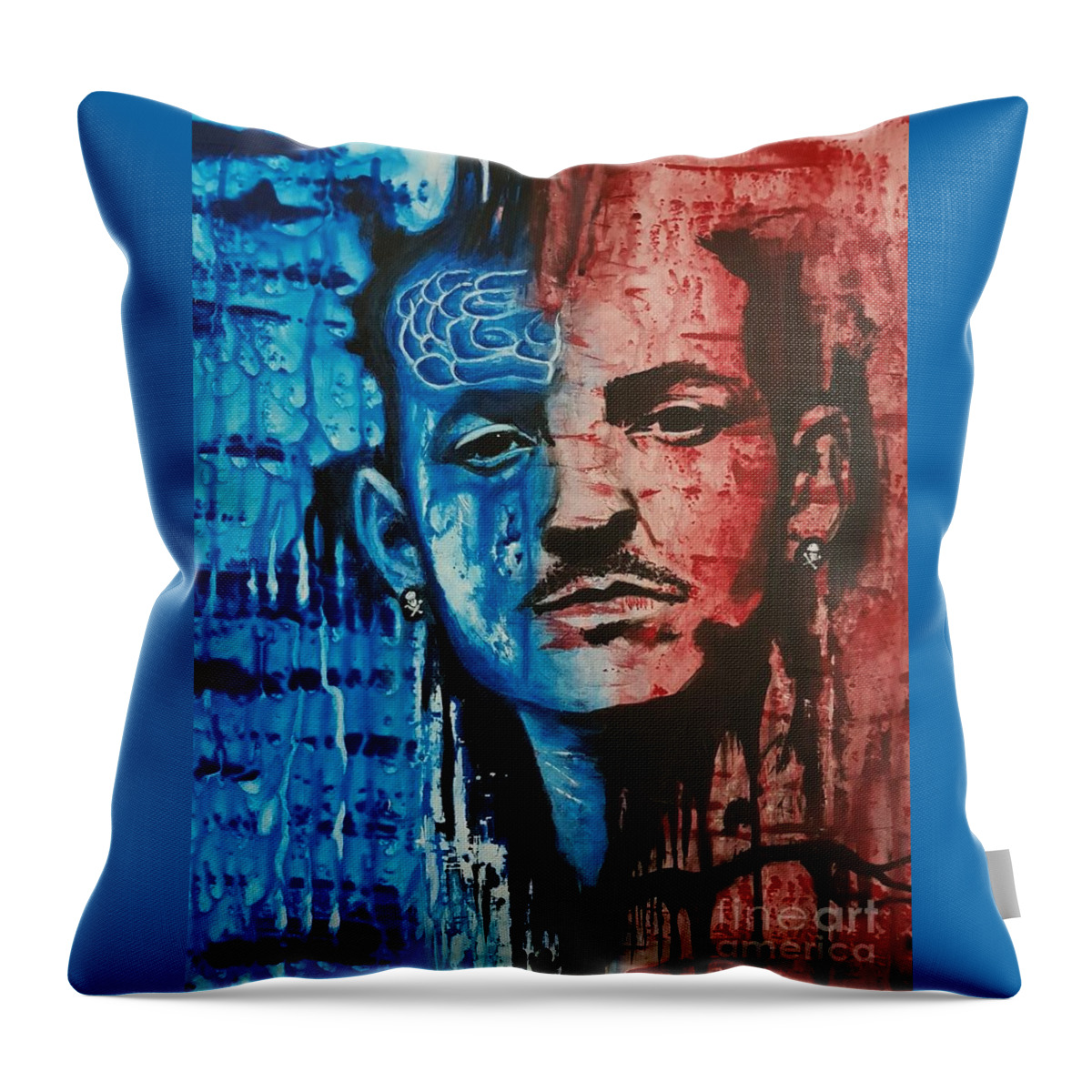 Chester Bennington Throw Pillow featuring the painting Heavy Thoughts by Cassy Allsworth