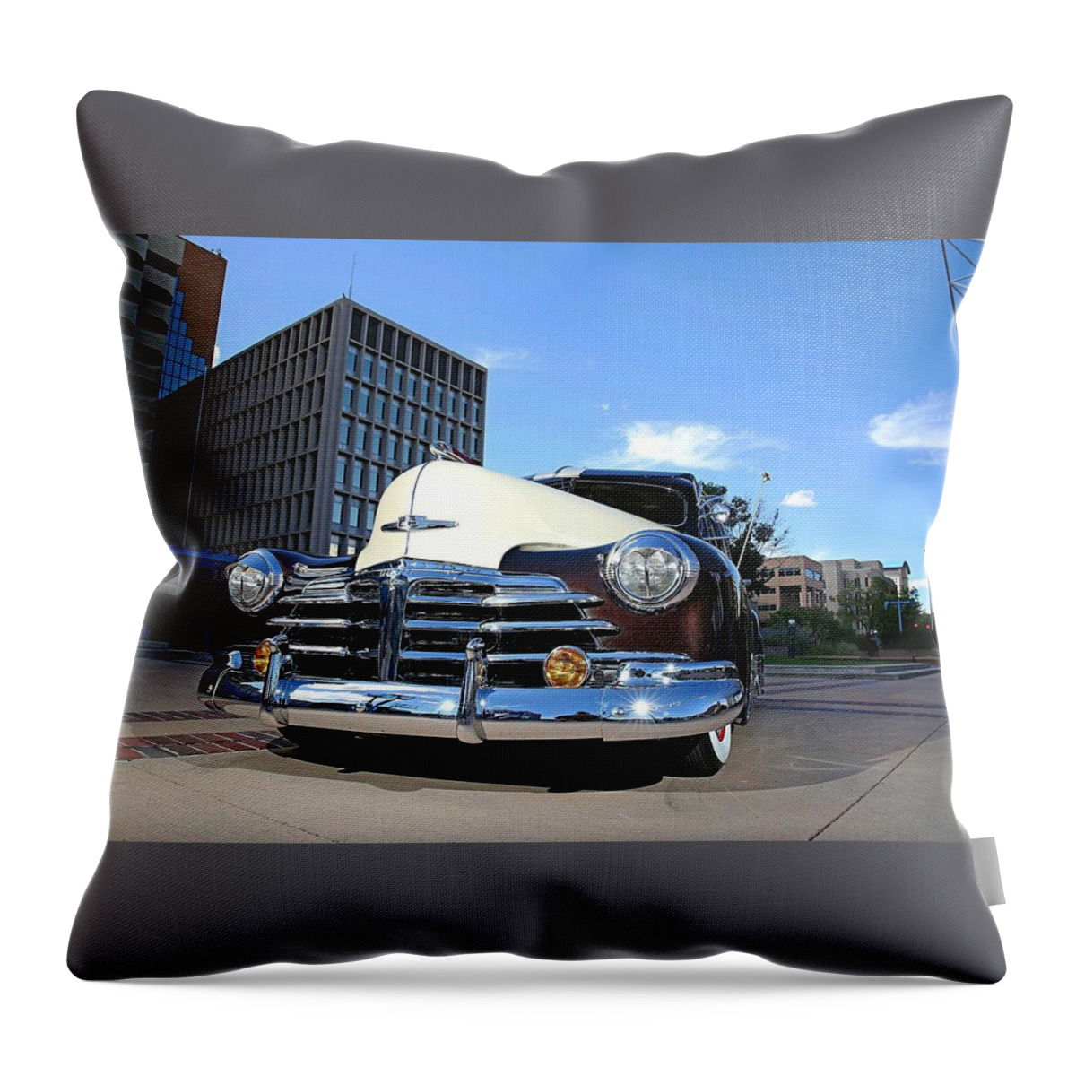 Chevrolet Fleetline Deluxe Throw Pillow featuring the photograph Chevrolet Fleetline Deluxe by Mariel Mcmeeking