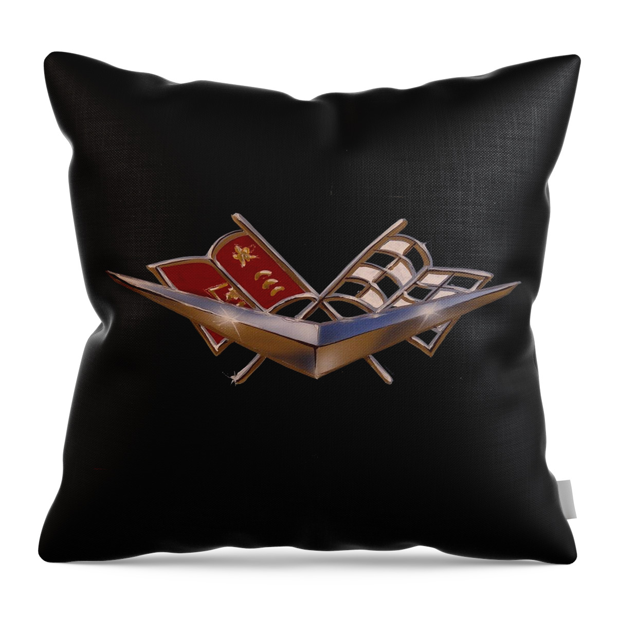 Chevy Throw Pillow featuring the painting Chevy Flags by Alan Johnson