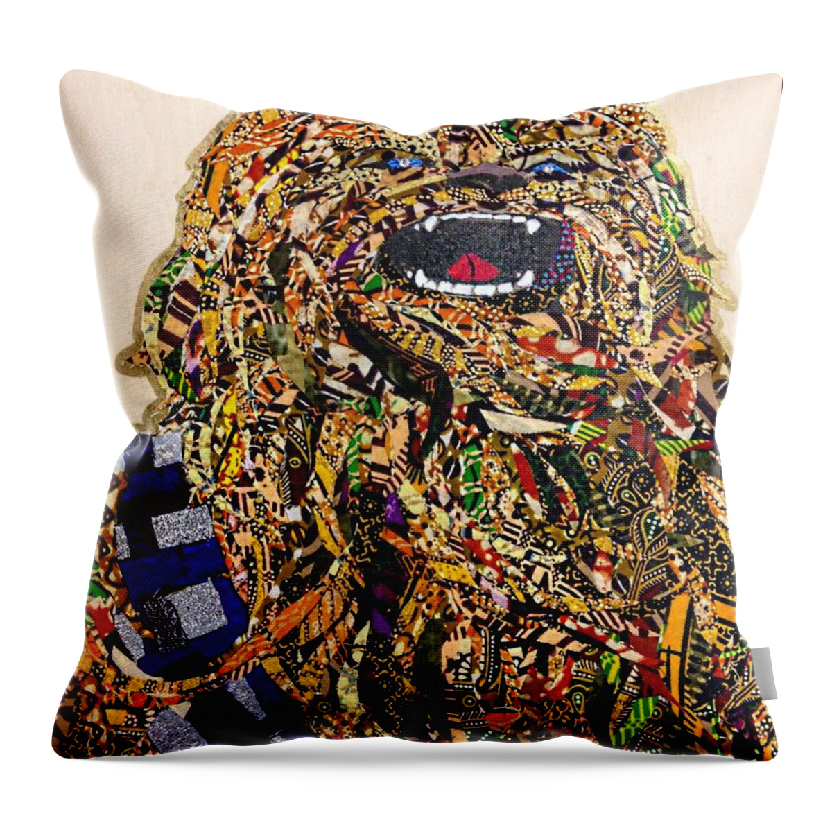 Chewbaccaa Throw Pillow featuring the tapestry - textile Chewbacca Star Wars Awakens Afrofuturist Collection by Apanaki Temitayo M