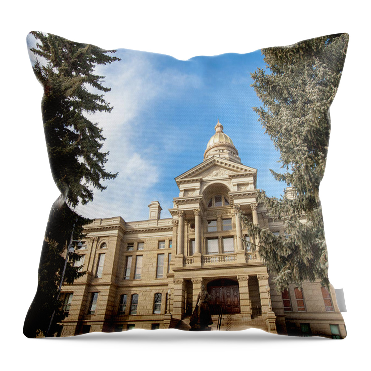 Cheyenne Wyoming Throw Pillow featuring the photograph Cheyenne Wyoming Capitol Building by Gregory Ballos
