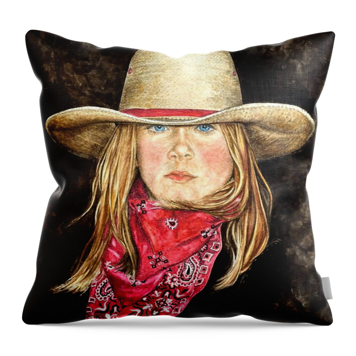 Cowgirls Throw Pillow featuring the painting Cheyenne by Traci Goebel