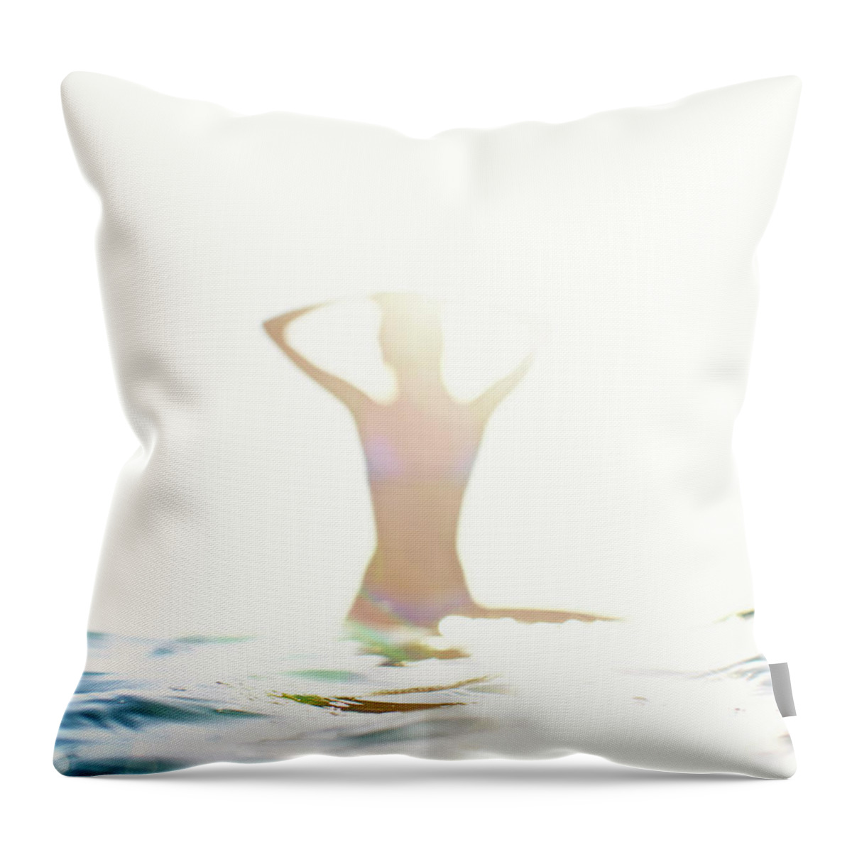 Surfing Throw Pillow featuring the photograph Chica Agua by Nik West