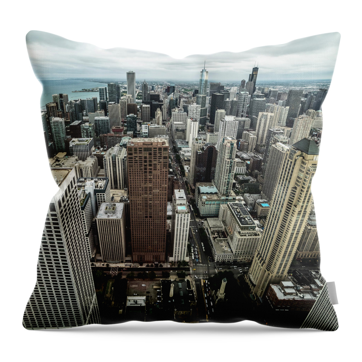 Chicago Throw Pillow featuring the photograph Chicago Aerial by Ryan Heffron