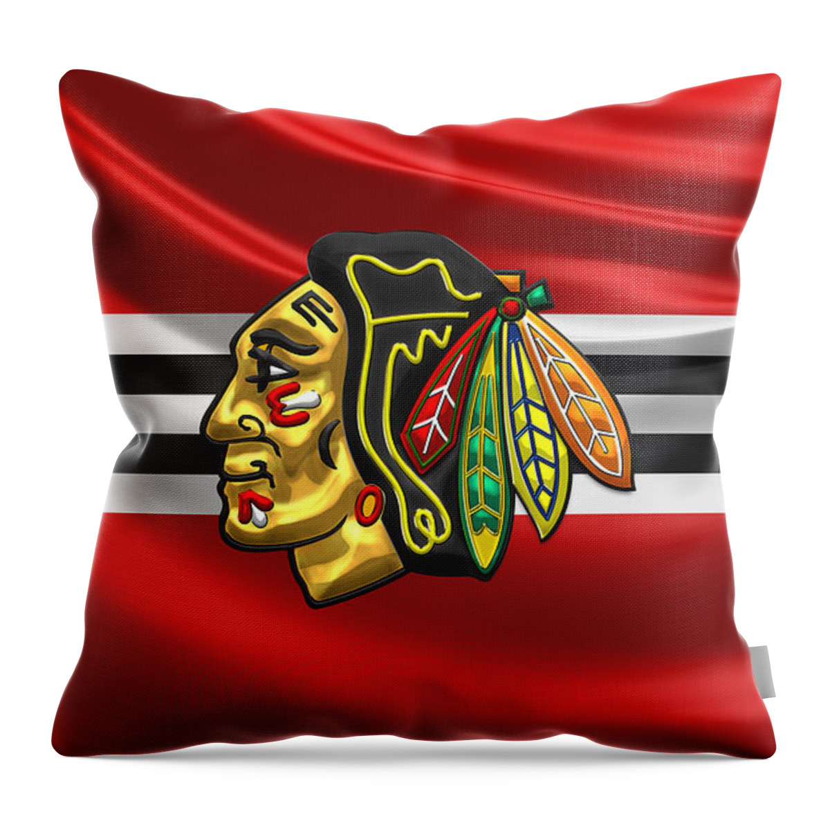 hockey Hall Of Fame Collection By Serge Averbukh Throw Pillow featuring the photograph Chicago Blackhawks by Serge Averbukh