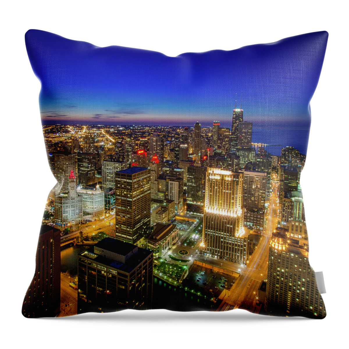 Chicago Throw Pillow featuring the photograph Chicago Blue by Raf Winterpacht
