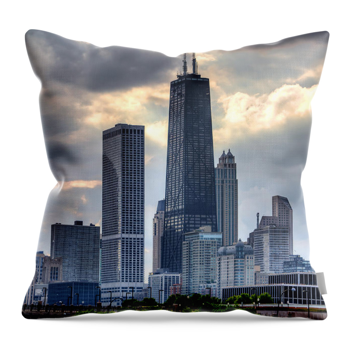Chicago Throw Pillow featuring the photograph Chicago from the Pier by Joshua Ball